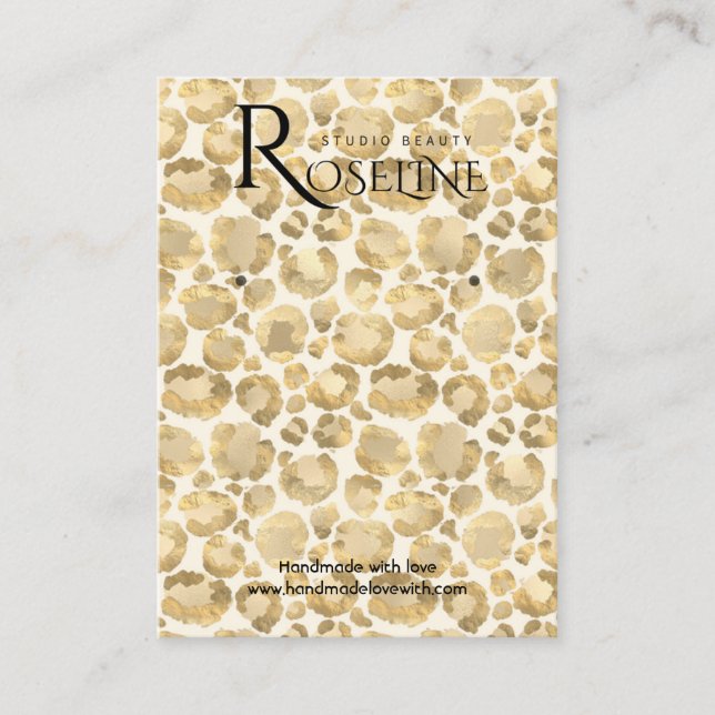 Elegant  Gold Leopard Print Display Card (Front)