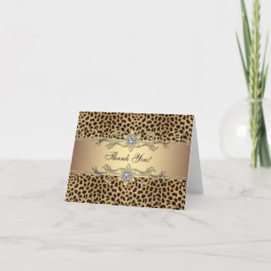 Elegant Gold Leopard Thank You Cards