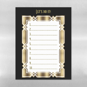 Elegant Gold Let' Do It Script To Do List Magnetic Dry Erase Sheet