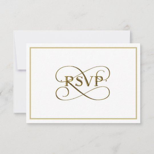 Elegant Gold Lettering Rsvp Cards Elegant Gold Lettering Rsvp Cards