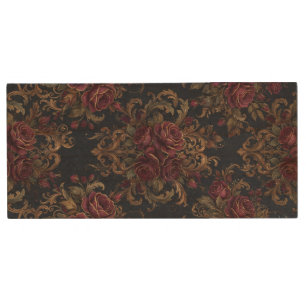 Elegant Gold Line Art Tropical Botanical Wood Flash Drive
