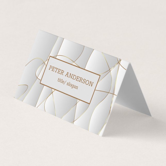 Elegant Gold Lines Business Card (Front)