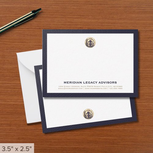 Elegant Gold Logo Business Note Card