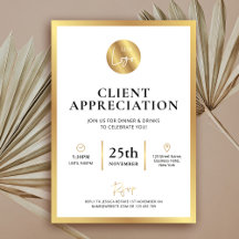 Elegant Gold Logo Client Appreciation Day Business