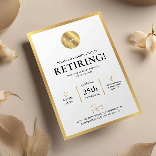 Elegant Gold Logo Formal Employee Retirement Party