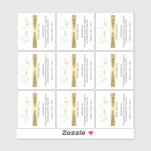 Elegant Gold Logo Perfume Roller Bottle Labels