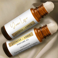 Elegant Gold Logo Perfume Roller Bottle Labels