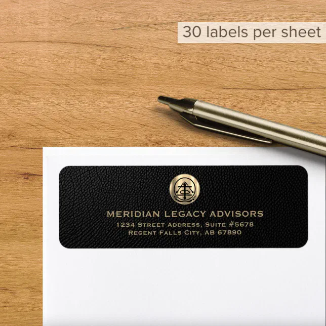 Elegant Gold Logo Return Label | Zazzle