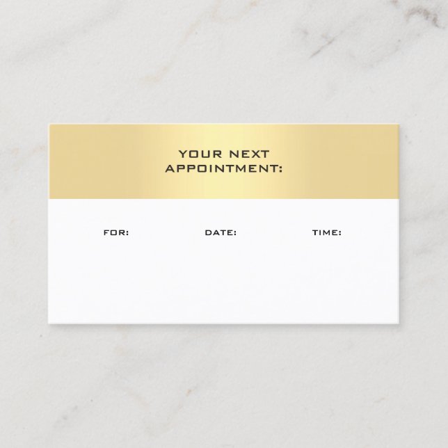 Elegant Gold Look Appointment Reminder Template Card (Front)