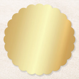 Elegant Gold Look Blank Modern Template Paper Coaster