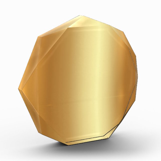 Elegant Gold Look Custom Template Add Your Text Acrylic Award (Left)