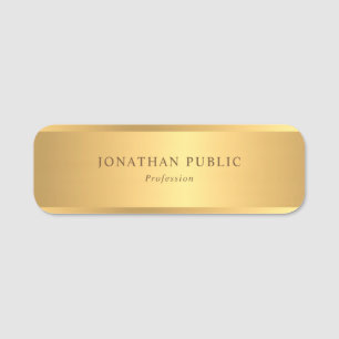 Elegant Gold Look Elegant Modern Template Popular Name Tag