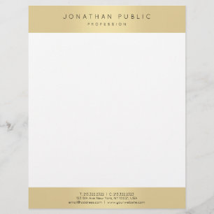 Elegant Gold Look Glamorous Template Modern Trendy Letterhead