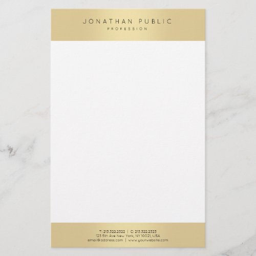 Elegant Gold Look Glamorous Template Modern Trendy Stationery