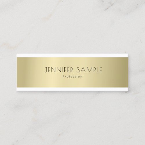 Elegant Gold Look Modern Clean Plain Professional Mini Business Card