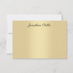 Elegant Gold Look Modern Handwritten Script Note Card