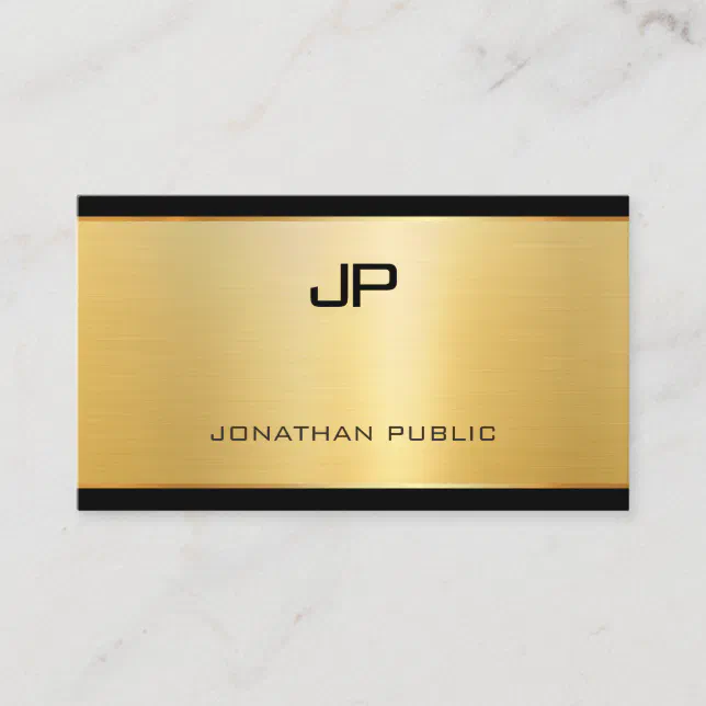 Elegant Gold Look Modern Luxury Template Trendy Business Card | Zazzle
