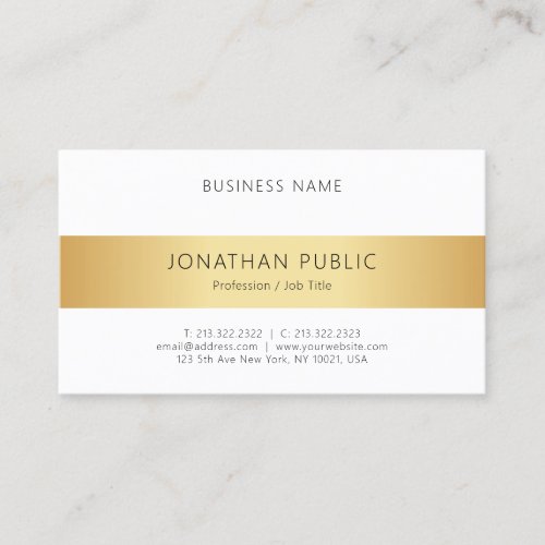 Elegant Gold Look Modern Minimalist Professional Business Card