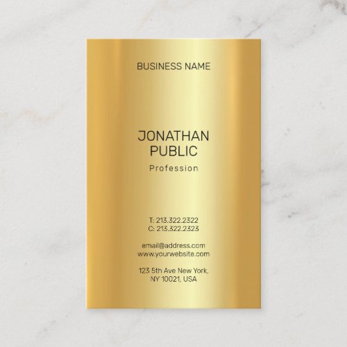 Elegant Gold Look Modern Minimalist Template Business Card