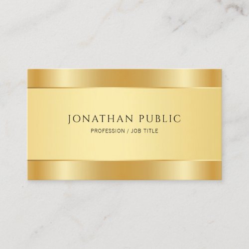Elegant Gold Look Modern Minimalist Template Business Card