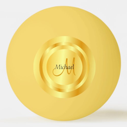 Elegant Gold Look Modern Monogram Custom Template Ping Pong Ball