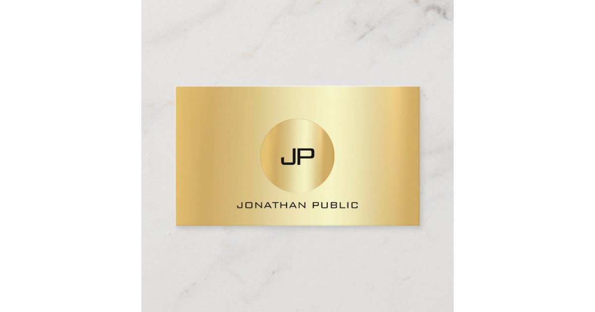 Elegant Gold Look Modern Professional Monogram Business Card | Zazzle