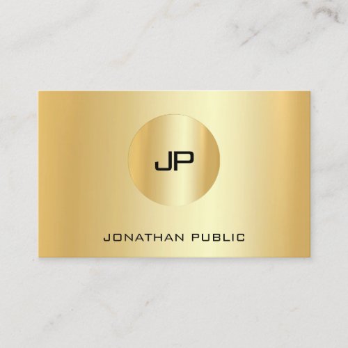 Elegant Gold Look Modern Professional Monogram Business Card