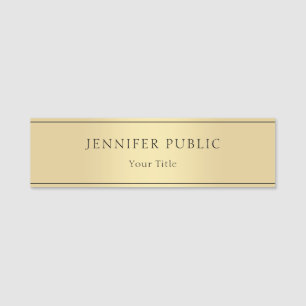 Elegant Gold Look Modern Professional Template Name Tag