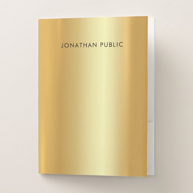 Elegant Gold Look Modern Professional Template Pocket Folder (Front)
