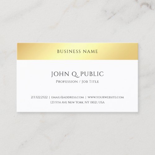 Elegant Gold Look Modern Simple Design Template Business Card