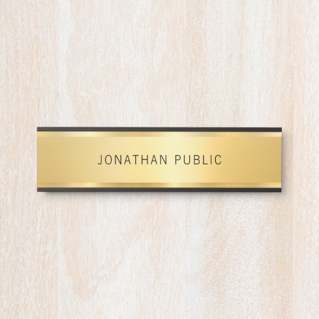 Elegant Gold Look Modern Simple Glamorous Door Sign (Front)