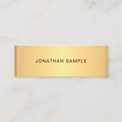Elegant Gold Look Modern Simple Template Beautiful Mini Business Card