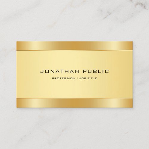 Elegant Gold Look Modern Simple Template Classy Business Card
