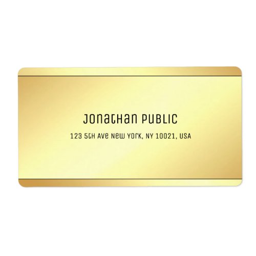 Elegant Gold Look Modern Simple Template Shipping Label
