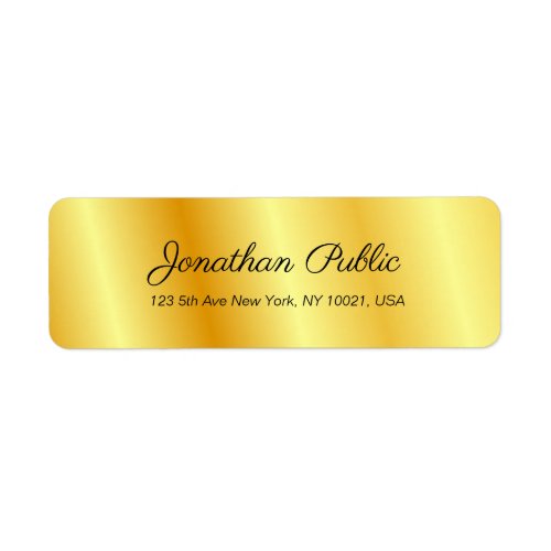 Elegant Gold Look Modern Template Calligraphed Label