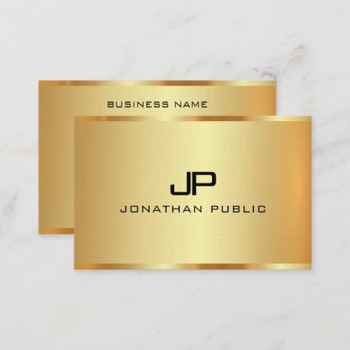 Elegant Gold Look Monogram Initial Personalized Business Card