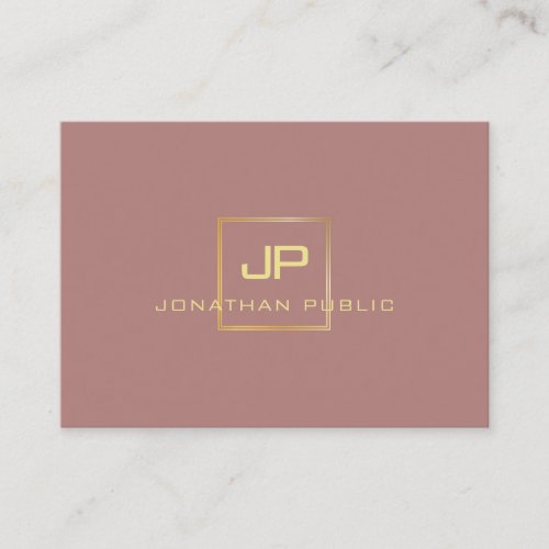 Elegant Gold Look Monogram Professional Modern Business Card