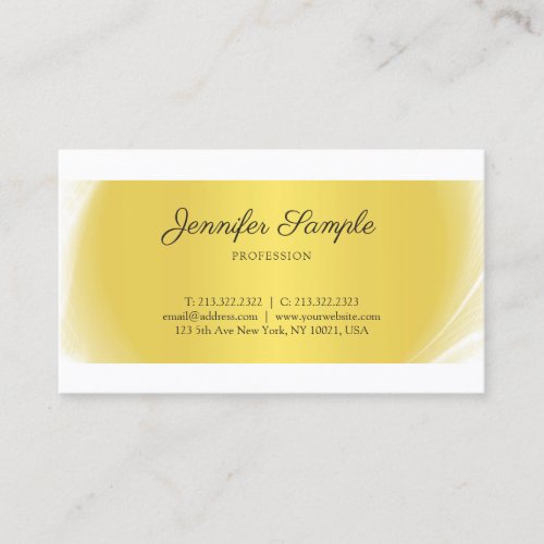 Elegant Gold Look Plain Professional Design Trendy Business Card