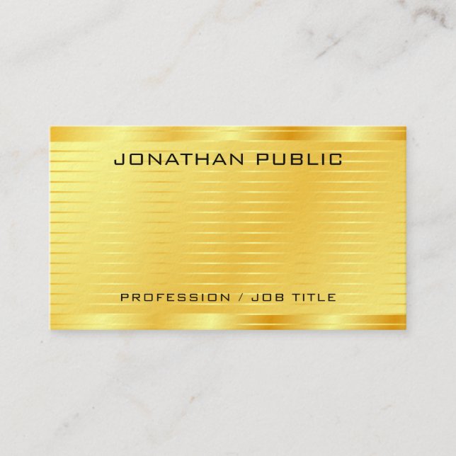 Elegant Gold Look Premium Thick Business Card (Front)