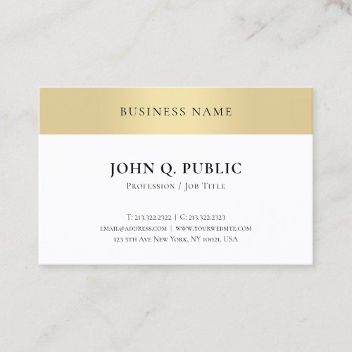 Elegant Gold Look Professional Minimalist Template Business Card