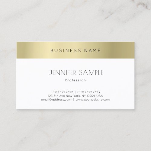 Elegant Gold Look Professional Modern Clean Plain Business Card