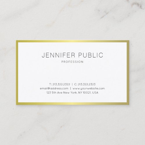 Elegant Gold Look Professional Modern Plain Luxe Business Card