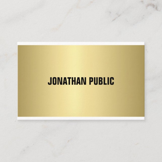 Elegant Gold Look Professional Modern Simple Plain Business Card (Front)