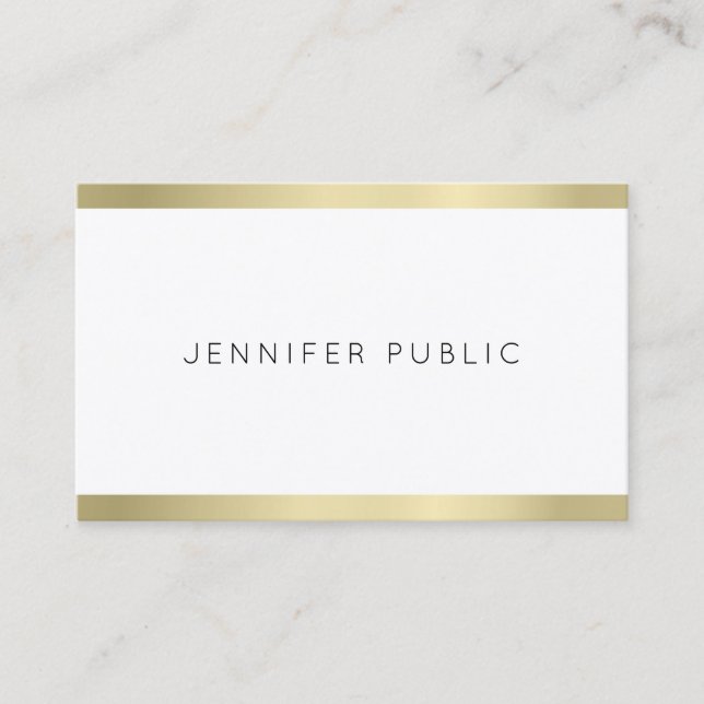 Elegant Gold Look Simple Design Professional Plain Business Card (Front)