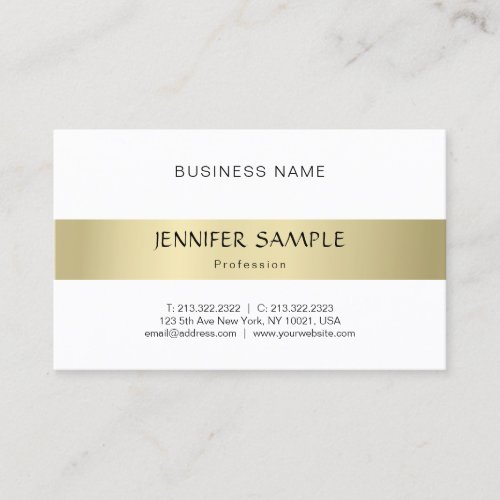 Elegant Gold Look Simple Modern Plain Professional Business Card