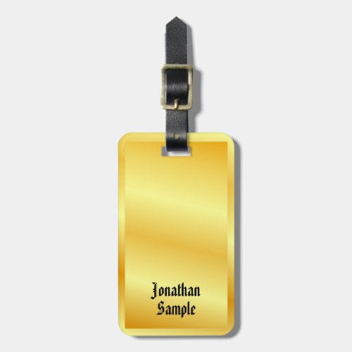 Elegant Gold Look Template Classic Old Style Text Luggage Tag