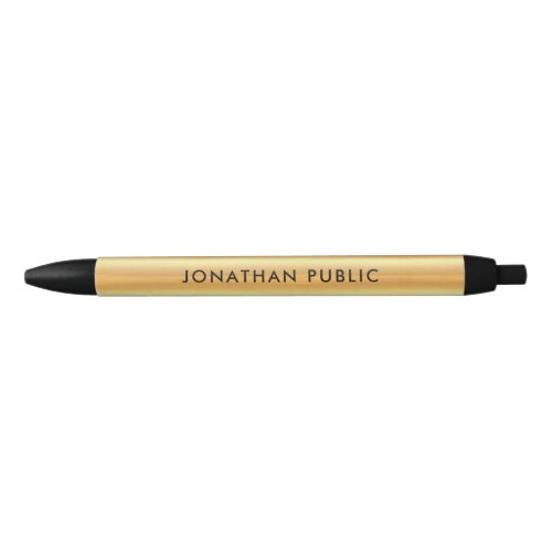 Elegant Gold Look Template Custom Name Text Trendy Blue Ink Pen