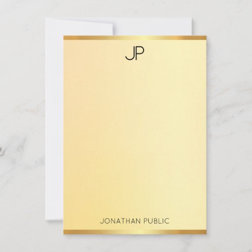 Elegant Gold Look Template Modern Monogram Simple