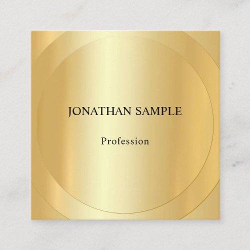 Elegant Gold Look Template Professional Modern Square Business Card