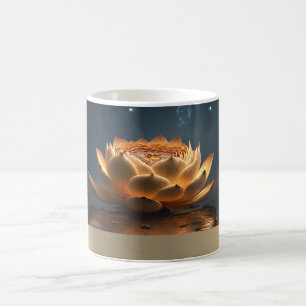 Elegant Gold Lotus Dark Yoga Coffee Mug